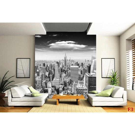 Wall murals Manhattan tower view in gray
