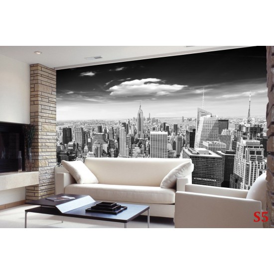 Wall murals Manhattan tower view in gray