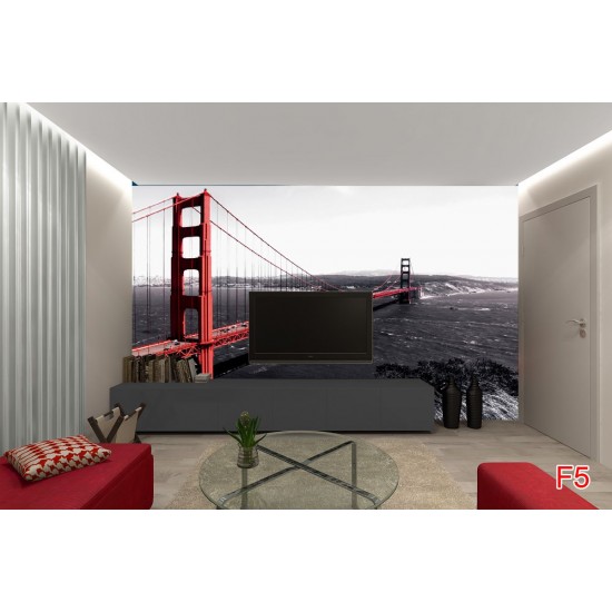 Wallpapers mural the red bridge in San francisco Wallpapers mural the red bridge in San francisco