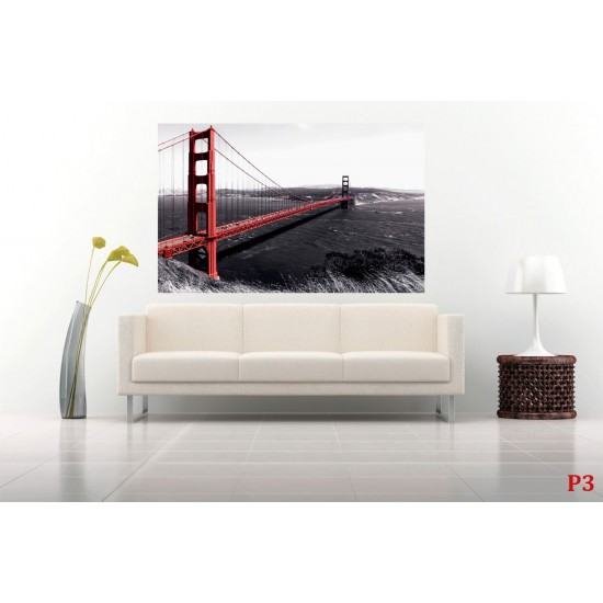 Wallpapers mural the red bridge in San francisco Wallpapers mural the red bridge in San francisco