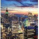 Photo mural Night New York glowing tower in green Photo mural Night New York glowing tower in green