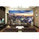 Photo mural Night New York glowing tower in green Photo mural Night New York glowing tower in green