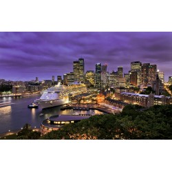 Photo mural night view of a cruise ship from Sydney