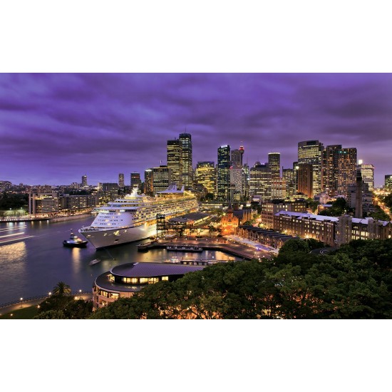 Photo mural night view of a cruise ship from Sydney