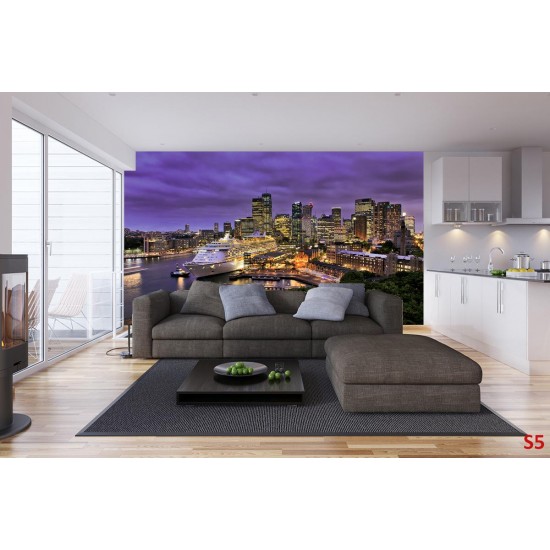 Photo mural night view of a cruise ship from Sydney