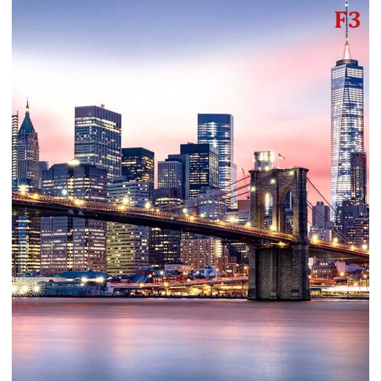 Photo mural the Brooklyn bridge in pastel glow in 2 colors Photo mural the Brooklyn bridge in pastel glow in 2 colors