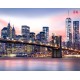 Photo mural the Brooklyn bridge in pastel glow in 2 colors Photo mural the Brooklyn bridge in pastel glow in 2 colors
