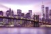 Photo mural the Brooklyn bridge in pastel glow in 2 colors