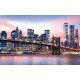 Photo mural the Brooklyn bridge in pastel glow in 2 colors Photo mural the Brooklyn bridge in pastel glow in 2 colors