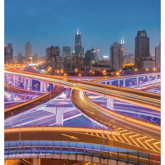 Wallpapers mural night attractive view shining Shanghai