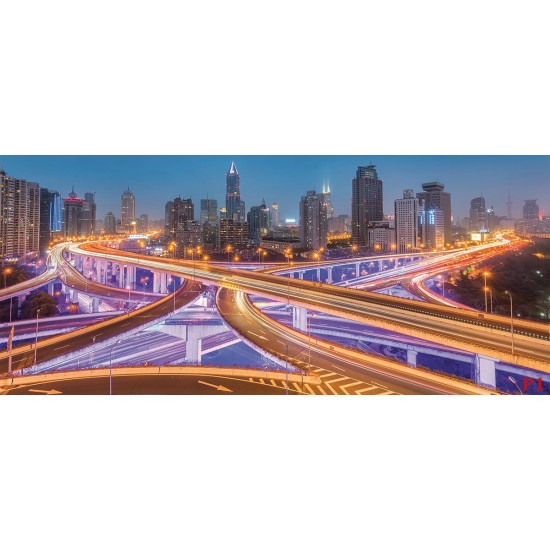 Wallpapers mural night attractive view shining Shanghai