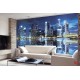 Wallpapers mural blue mirror view of night city lights