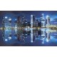 Wallpapers mural blue mirror view of night city lights