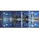 Wallpapers mural blue mirror view of night city lights