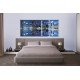 Wallpapers mural blue mirror view of night city lights
