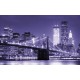 Photo murals night view with a bridge in Manhattan in 3 colors