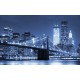 Photo murals night view with a bridge in Manhattan in 3 colors