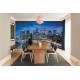 Wall decals Manhattan coast night view blue Wall decals Manhattan coast night view blue