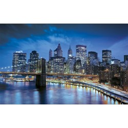 Wall decals Manhattan coast night view blue 