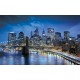 Wall decals Manhattan coast night view blue Wall decals Manhattan coast night view blue
