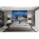 Wall decals Manhattan coast night view blue Wall decals Manhattan coast night view blue