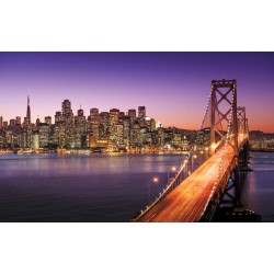 Wallpapers mural bridge in purple night view