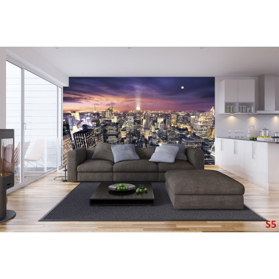 Wallpapers mural night panorama New York