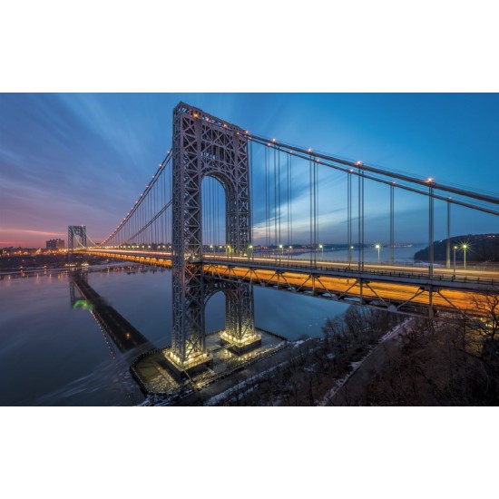 Wallpapers mural bridge in 2 colore night sky