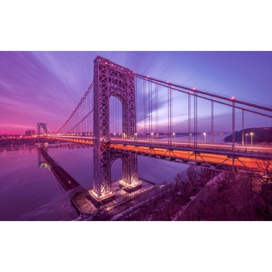 Wallpapers mural bridge in 2 colore night sky