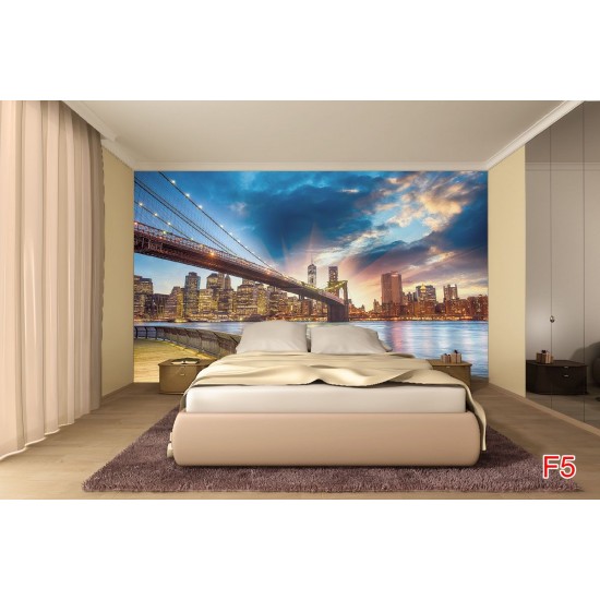 Wallpapers mural bridge with a wonderful sky