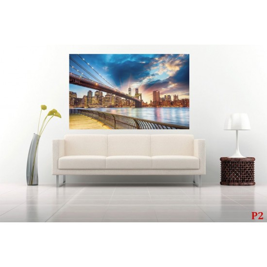 Wallpapers mural bridge with a wonderful sky