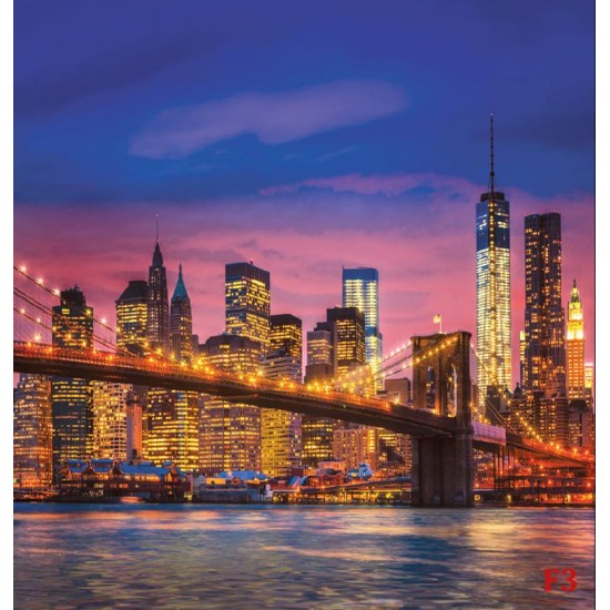 Wallpapers mural New York bridge colorful in 2 colors