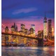 Wallpapers mural New York bridge colorful in 2 colors
