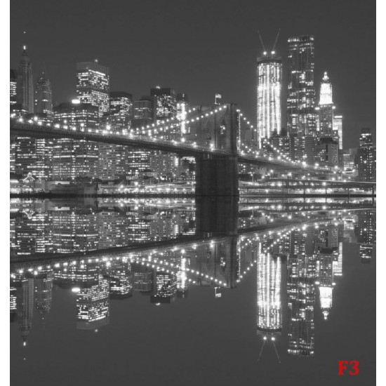 Wallpapers mural Brooklyn Bridge mirror image in grey Wallpapers mural Brooklyn Bridge mirror image in grey