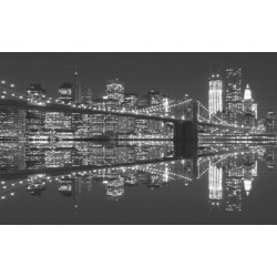 Wallpapers mural Brooklyn Bridge mirror image in grey Wallpapers mural Brooklyn Bridge mirror image in grey