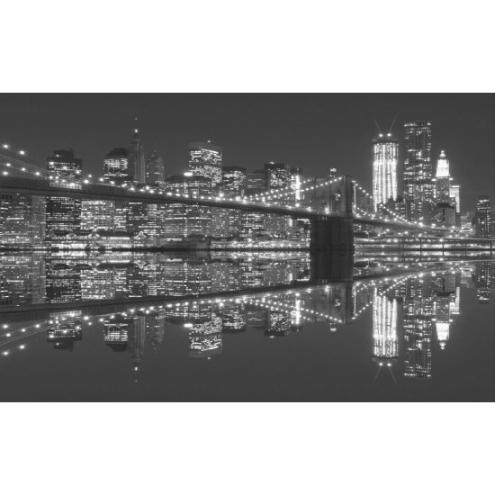Wallpapers mural Brooklyn Bridge mirror image in grey Wallpapers mural Brooklyn Bridge mirror image in grey