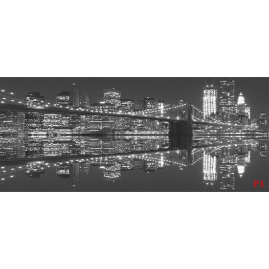 Wallpapers mural Brooklyn Bridge mirror image in grey Wallpapers mural Brooklyn Bridge mirror image in grey