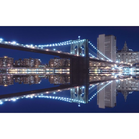 Wallpapers mural Brooklyn Bridge mirror image in blue 2 Wallpapers mural Brooklyn Bridge mirror image in blue 2