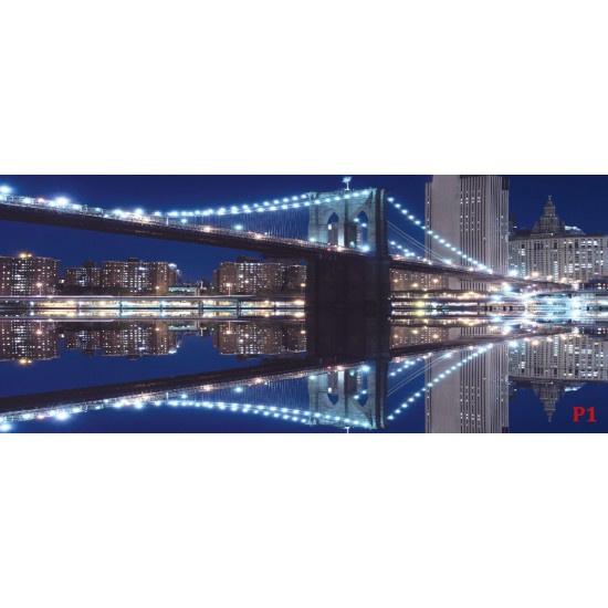 Wallpapers mural Brooklyn Bridge mirror image in blue 2 Wallpapers mural Brooklyn Bridge mirror image in blue 2