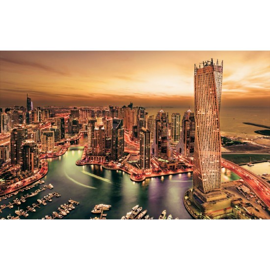 Photo mural beautiful night view of Dubai in 2 colours Photo mural beautiful night view of Dubai in 2 colours