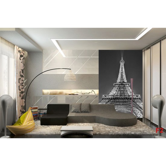 Wall murals highlighted Eiffel tower in grey Wall murals highlighted Eiffel tower in grey