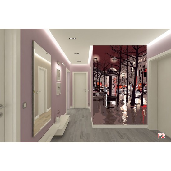 Wallpapers mural street in Paris in two color graphic Wallpapers mural street in Paris in two color graphic