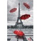 Wall murals Eiffel tower and red umbrellas Wall murals Eiffel tower and red umbrellas