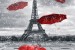 Wall murals Eiffel tower and red umbrellas