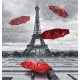 Wall murals Eiffel tower and red umbrellas Wall murals Eiffel tower and red umbrellas