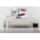 Wall murals Eiffel tower and red umbrellas Wall murals Eiffel tower and red umbrellas