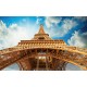 Wall murals Eiffel tower view from below background clouds Wall murals Eiffel tower view from below background clouds