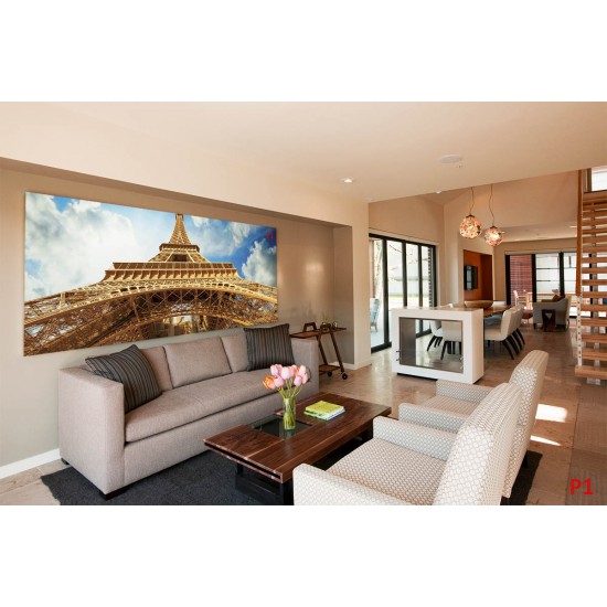 Wall murals Eiffel tower view from below background clouds Wall murals Eiffel tower view from below background clouds