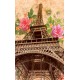 Wall murals vintage colorfull composition of Paris with roses in 2 variants Wall murals vintage colorfull composition of Paris with roses in 2 variants