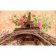 Wall murals vintage colorfull composition of Paris with roses in 2 variants Wall murals vintage colorfull composition of Paris with roses in 2 variants
